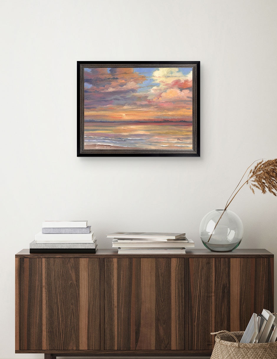 Cuadro decorativo Atardecer en Isla Coral de Paul Brent técnica mixta 4