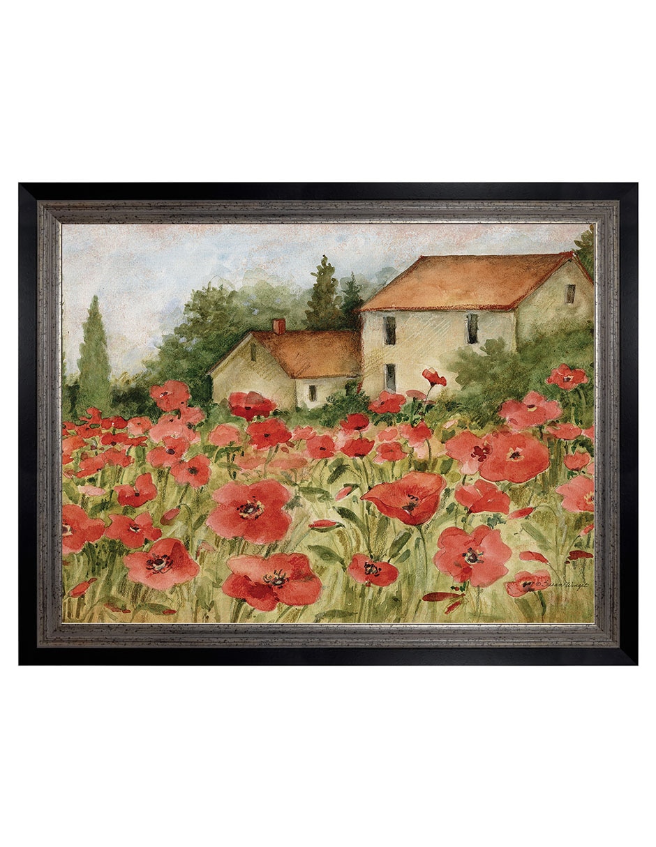 Cuadro decorativo Paisaje toscano de amapolas de Susan Winget técnica mixta