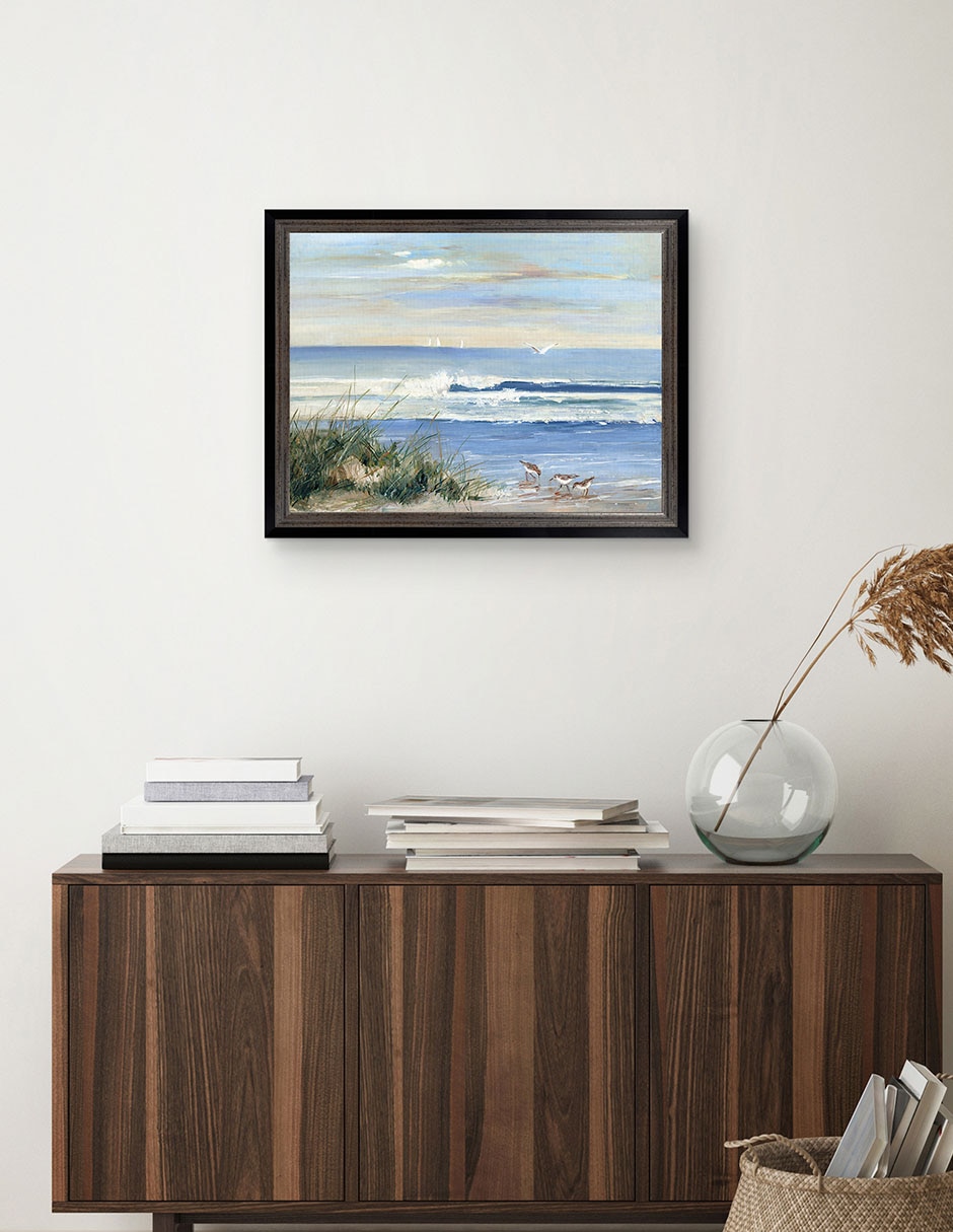 Cuadro decorativo Recolectores de playa de Sally Swatland técnica mixta 3