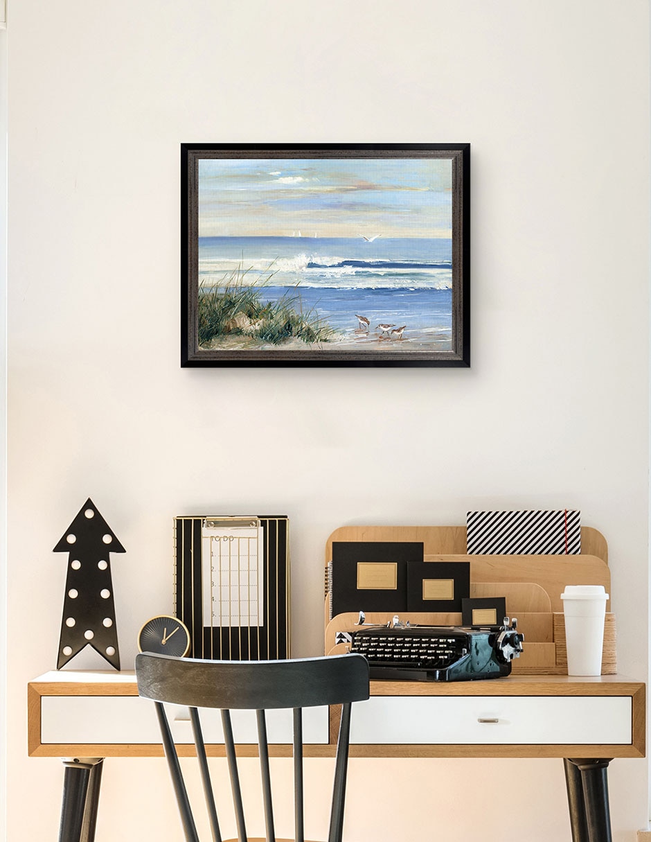 Cuadro decorativo Recolectores de playa de Sally Swatland técnica mixta 4