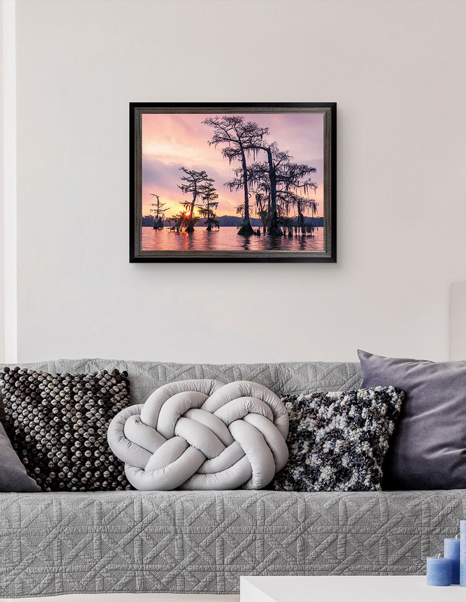 Cuadro decorativo Amanecer sobre el lago Palourde de Andy Crawford técnica mixta 2