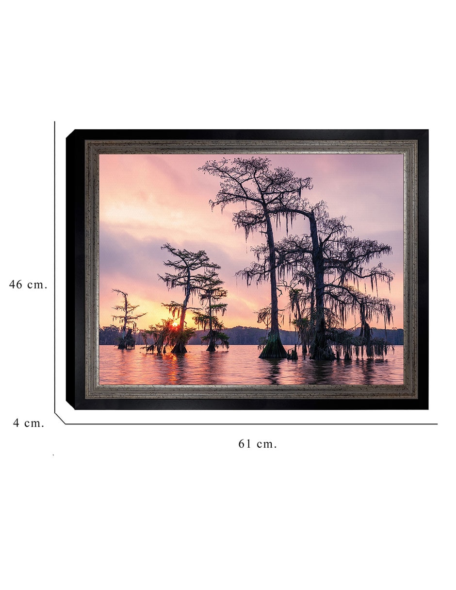 Cuadro decorativo Amanecer sobre el lago Palourde de Andy Crawford técnica mixta 6