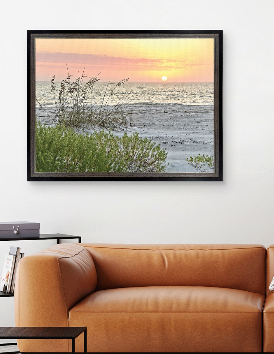Cuadro decorativo Atardecer calmante de Mary Lou Johnson técnica mixta 4