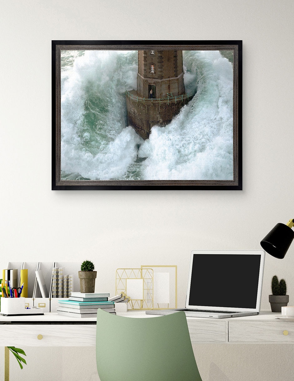 Cuadro decorativo Faros en la tormenta – La Jument de Jean Guichard técnica mixta 3