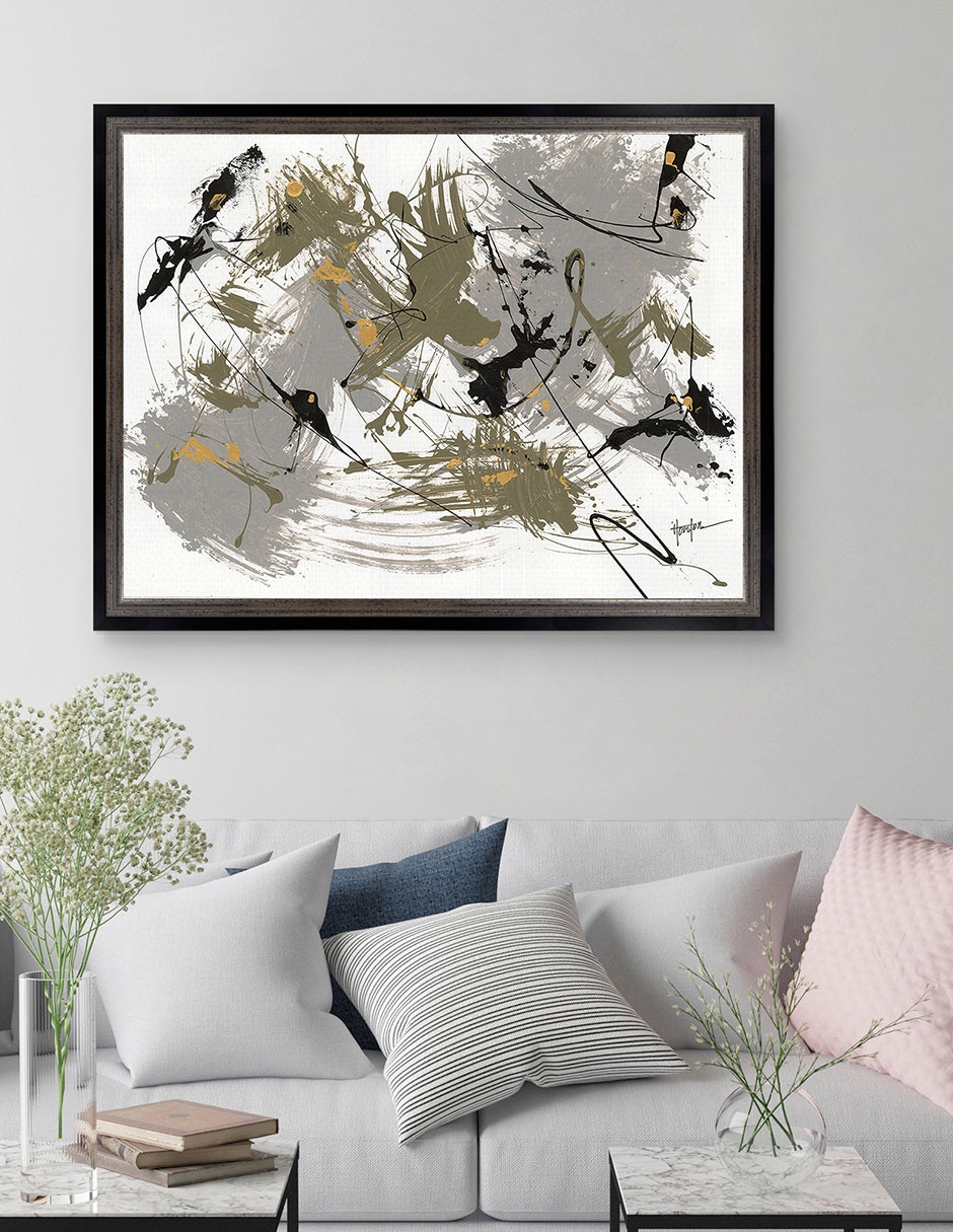 Cuadro decorativo Negro y dorado 1 de Dan Houston técnica mixta 3