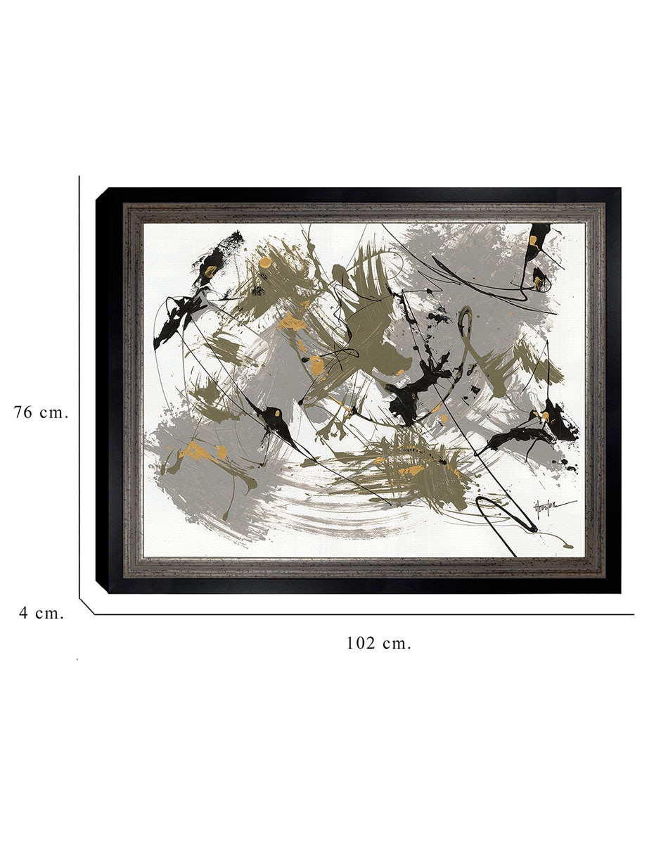 Cuadro decorativo Negro y dorado 1 de Dan Houston técnica mixta 2