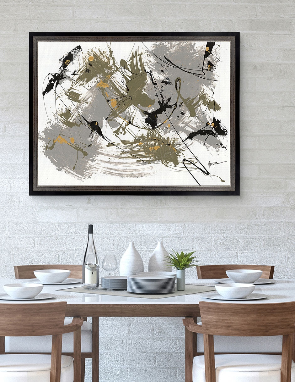 Cuadro decorativo Negro y dorado 1 de Dan Houston técnica mixta 4