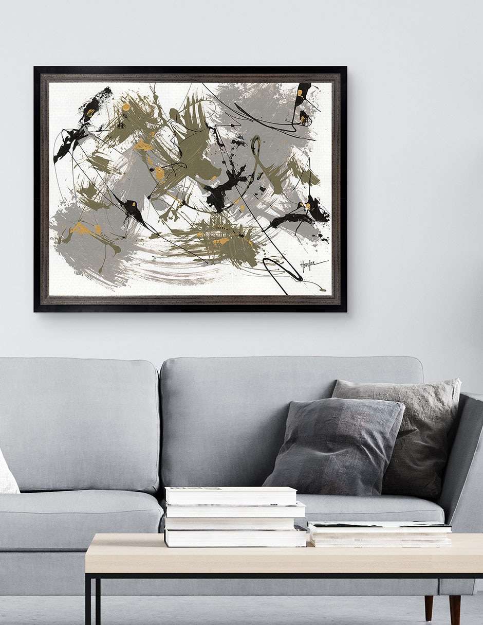 Cuadro decorativo Negro y dorado 1 de Dan Houston técnica mixta 2