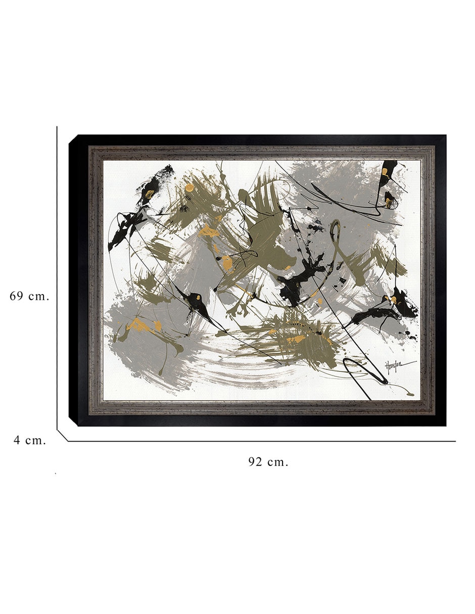Cuadro decorativo Negro y dorado 1 de Dan Houston técnica mixta 6