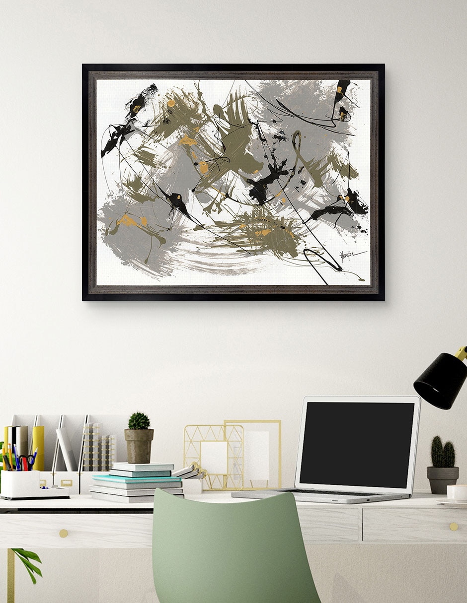Cuadro decorativo Negro y dorado 1 de Dan Houston técnica mixta 3