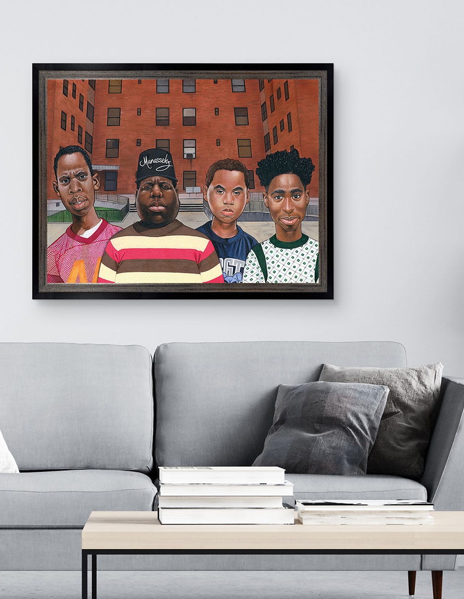 Cuadro decorativo Chicos del barrio – Hip hop de Manasseh Johnson técnica mixta 3