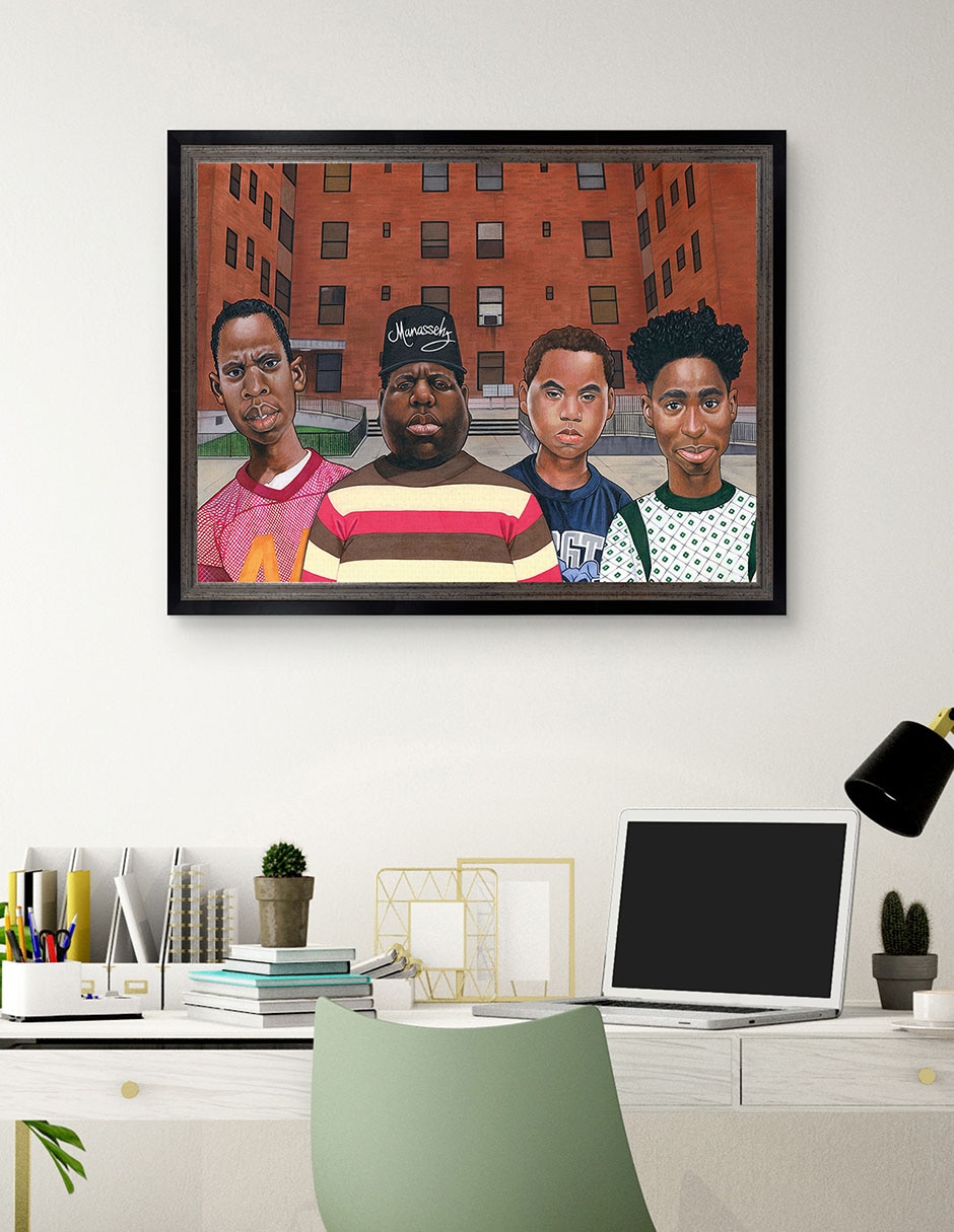 Cuadro decorativo Chicos del barrio – Hip hop de Manasseh Johnson técnica mixta 4