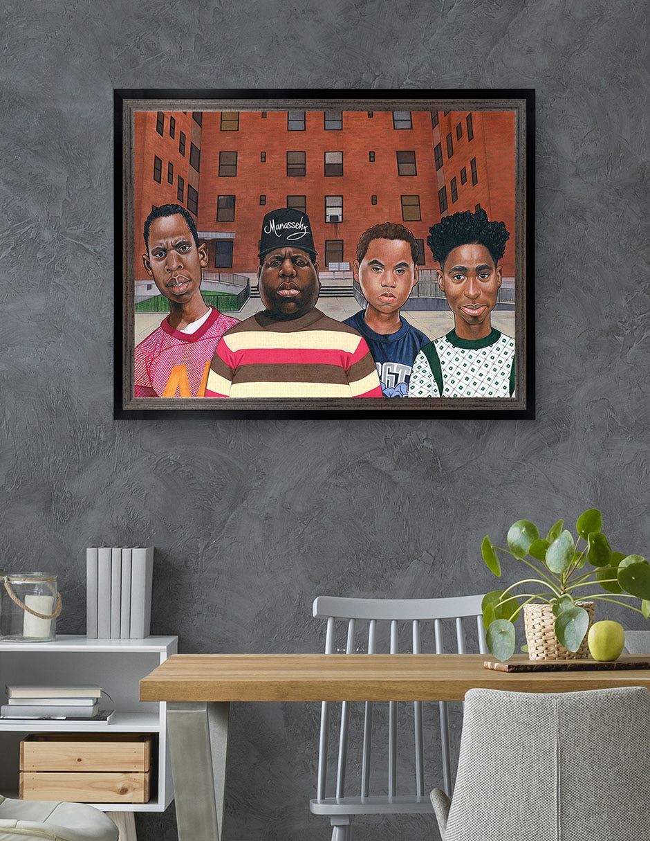 Cuadro decorativo Chicos del barrio – Hip hop de Manasseh Johnson técnica mixta 5