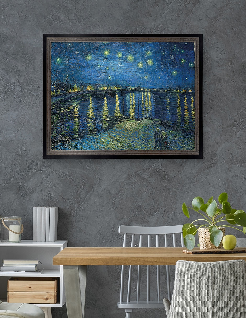 Cuadro decorativo Noche estrellada sobre el Ródano (1888) de Vincent Van Gogh técnica mixta 4