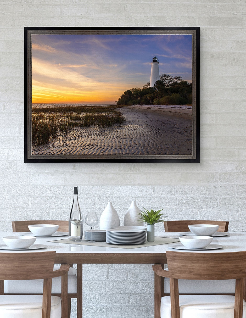Cuadro decorativo Atardecer en el faro St Marks de Andy Crawford técnica mixta 3