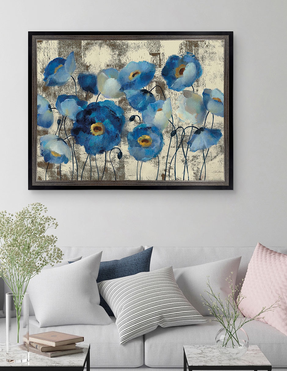 Cuadro decorativo Floral aguamarina de Silvia Vassileva técnica mixta 2