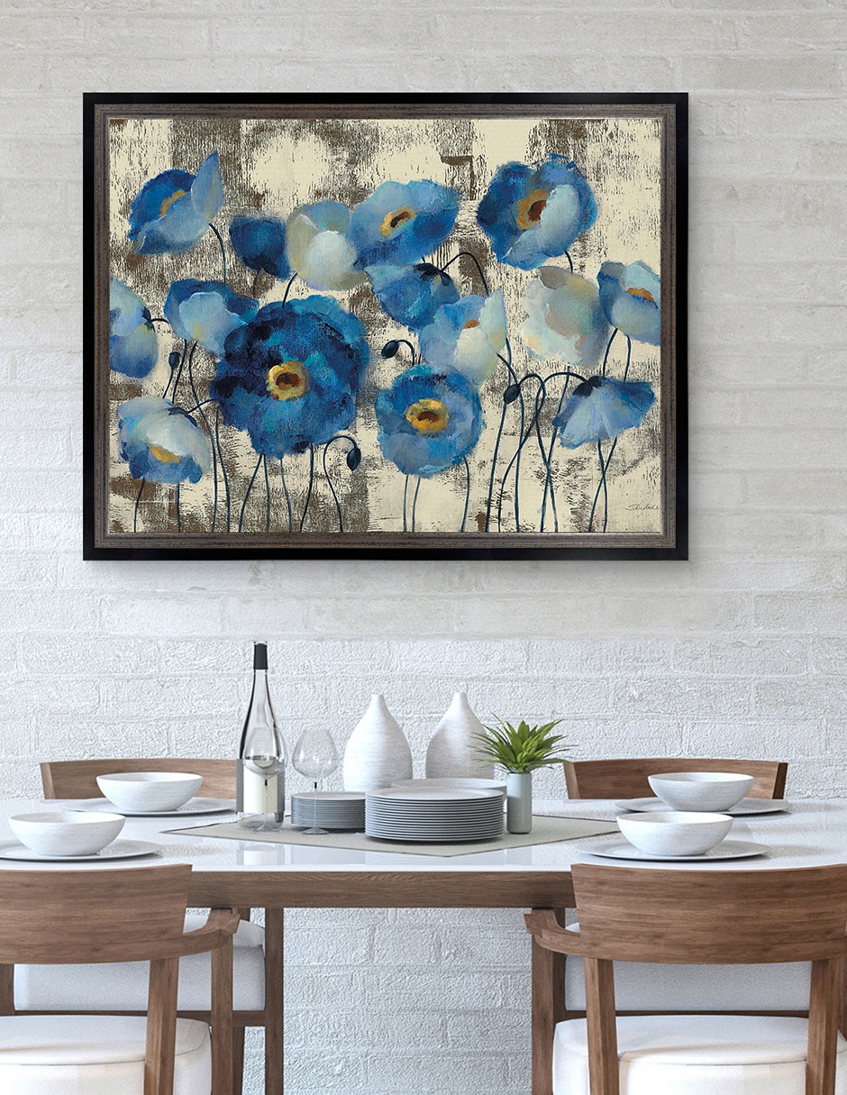 Cuadro decorativo Floral aguamarina de Silvia Vassileva técnica mixta 3