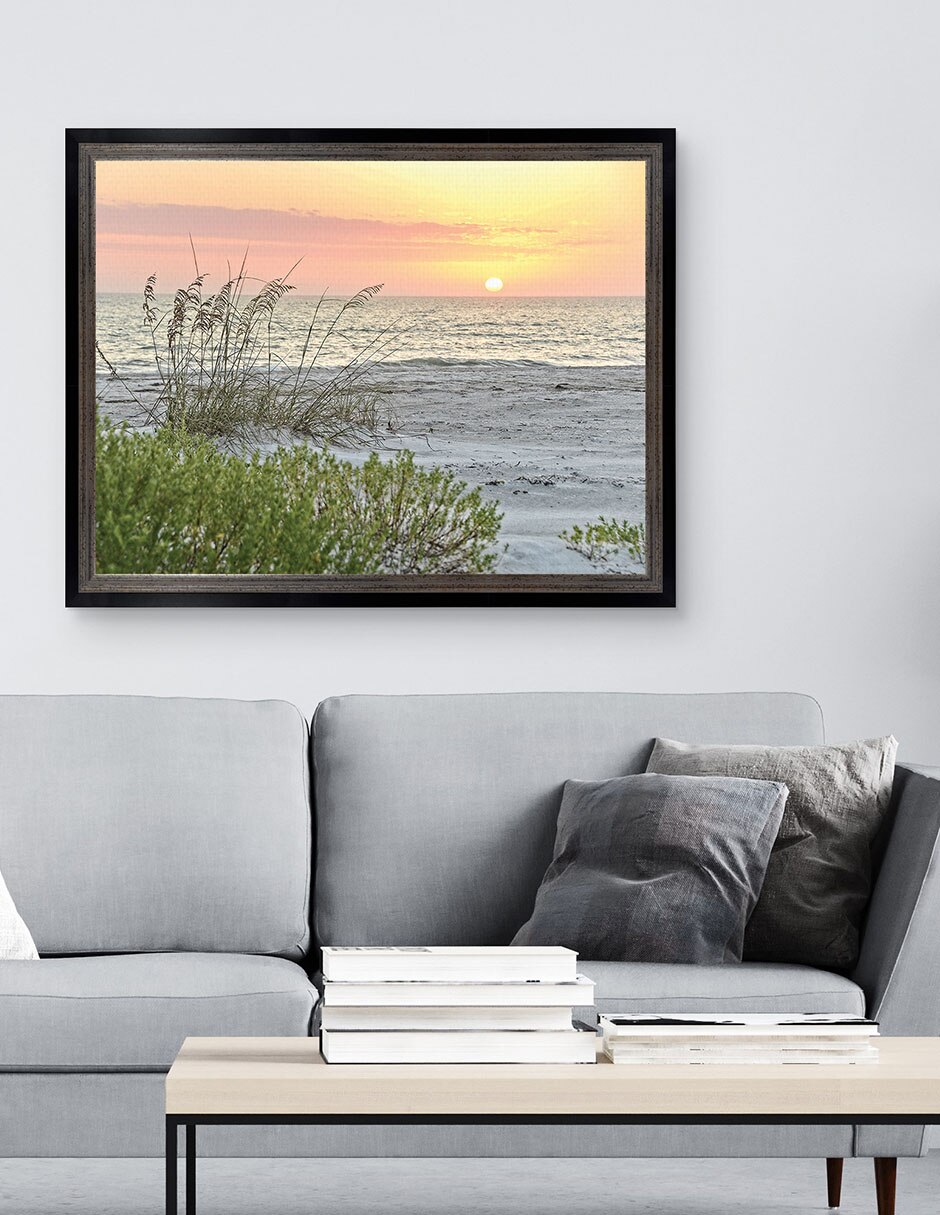 Cuadro decorativo Atardecer calmante de Mary Lou Johnson técnica mixta 3