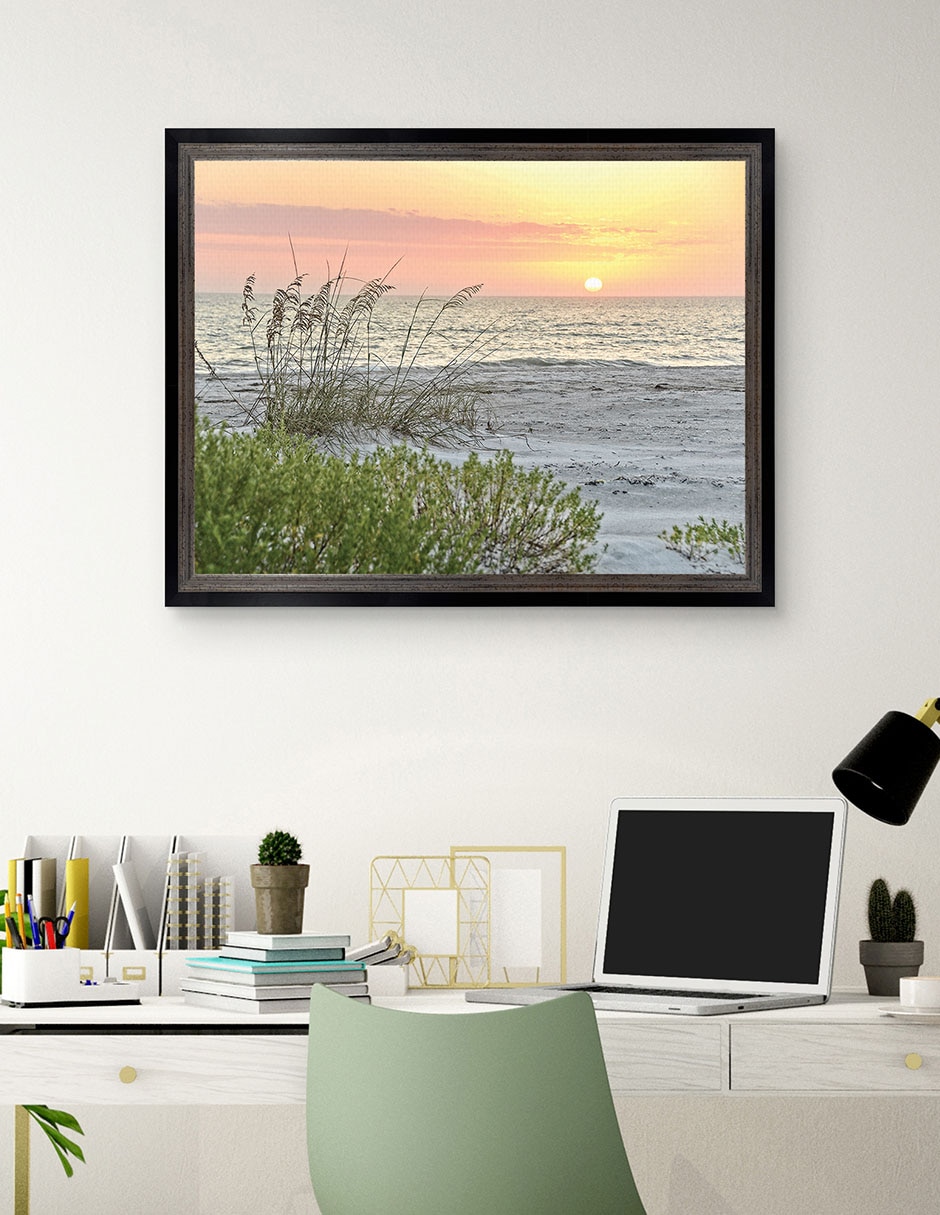 Cuadro decorativo Atardecer calmante de Mary Lou Johnson técnica mixta 4
