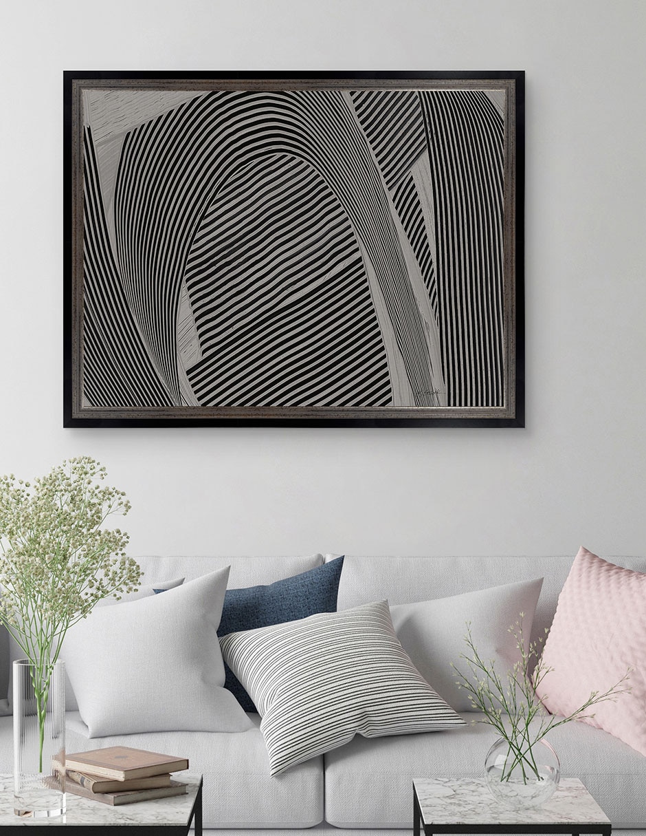 Cuadro decorativo Tejido gris I de Mike Schick técnica mixta 3