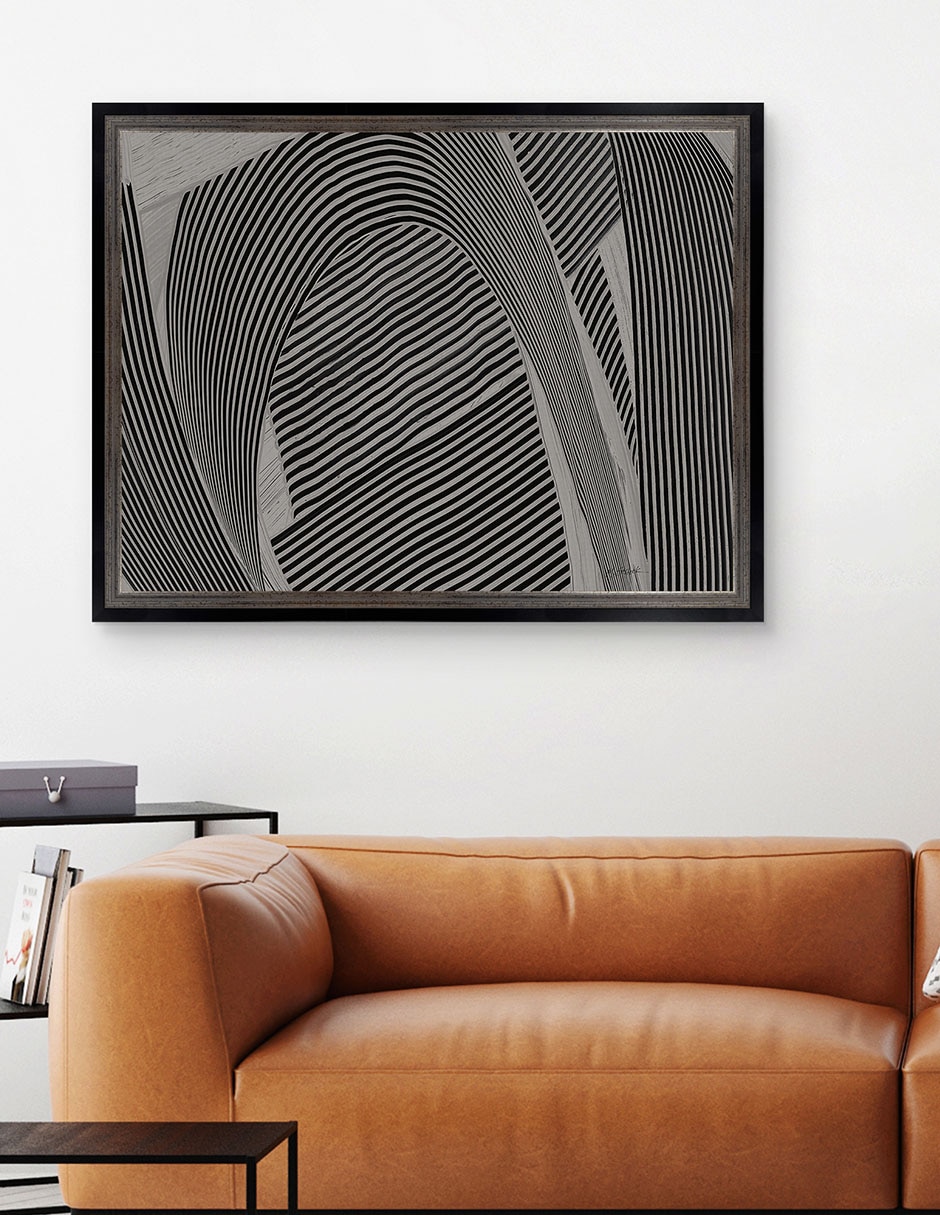 Cuadro decorativo Tejido gris I de Mike Schick técnica mixta 5