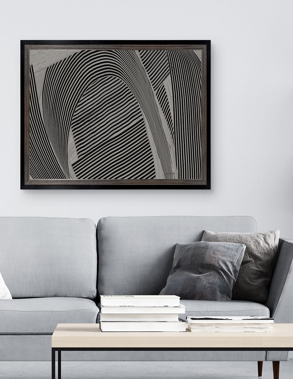 Cuadro decorativo Tejido gris I de Mike Schick técnica mixta 2