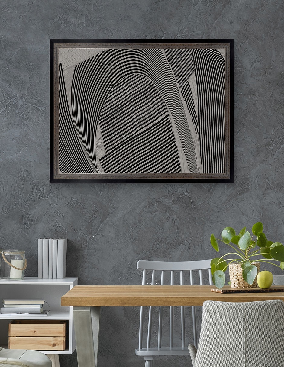 Cuadro decorativo Tejido gris I de Mike Schick técnica mixta 4