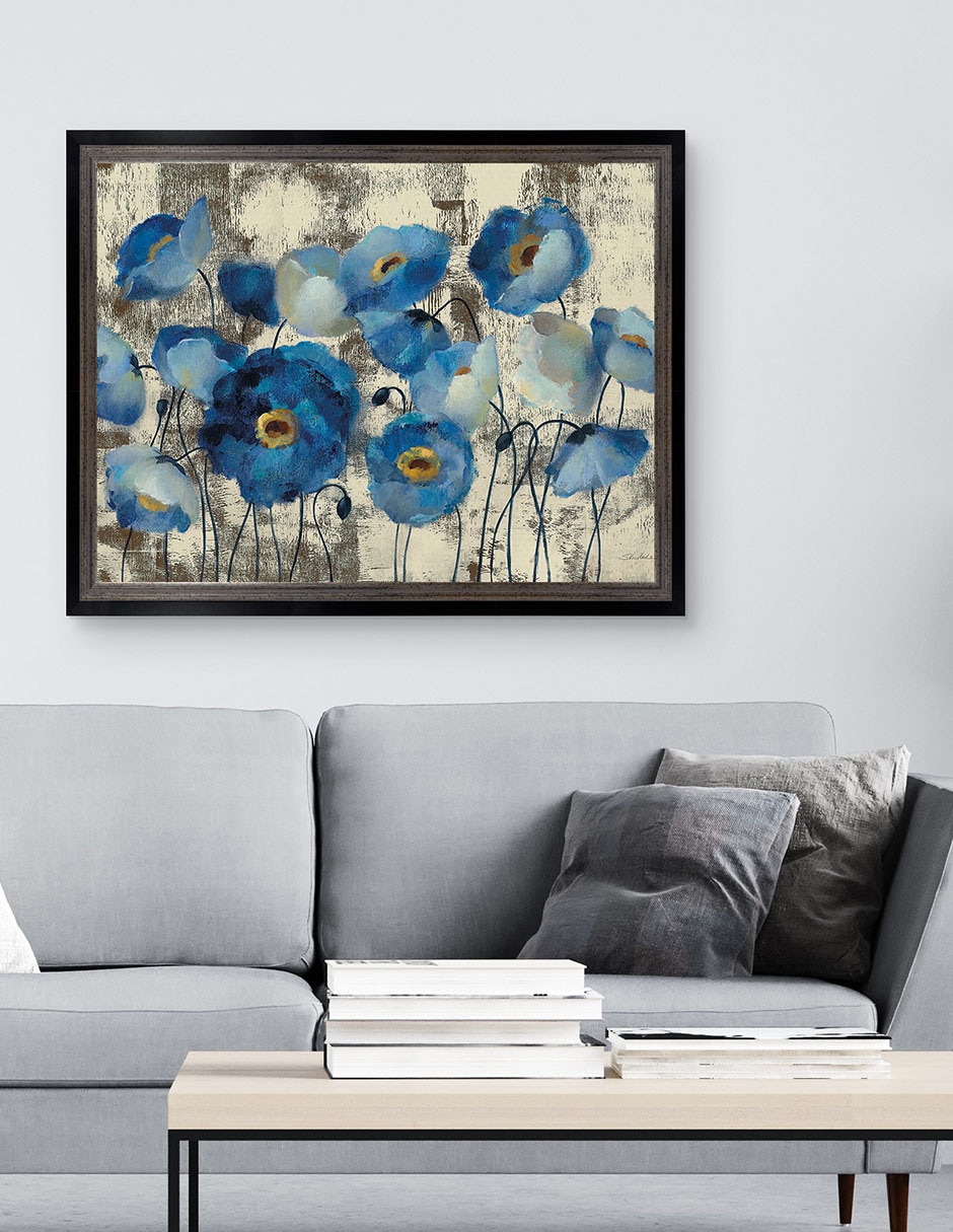 Cuadro decorativo Floral aguamarina de Silvia Vassileva técnica mixta 3