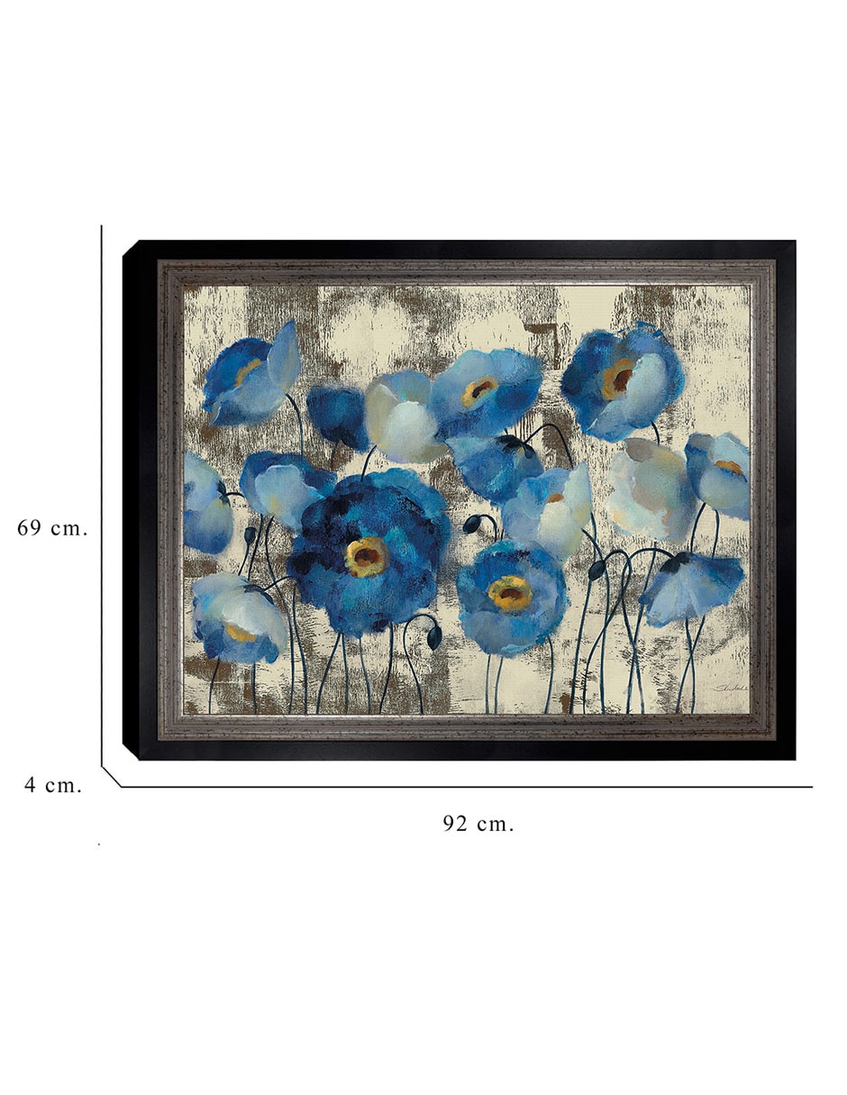 Cuadro decorativo Floral aguamarina de Silvia Vassileva técnica mixta 2