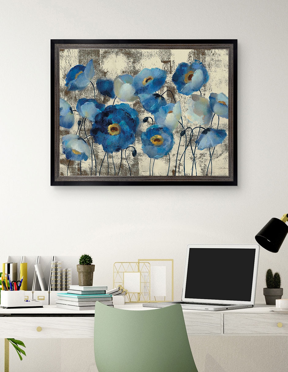 Cuadro decorativo Floral aguamarina de Silvia Vassileva técnica mixta 4