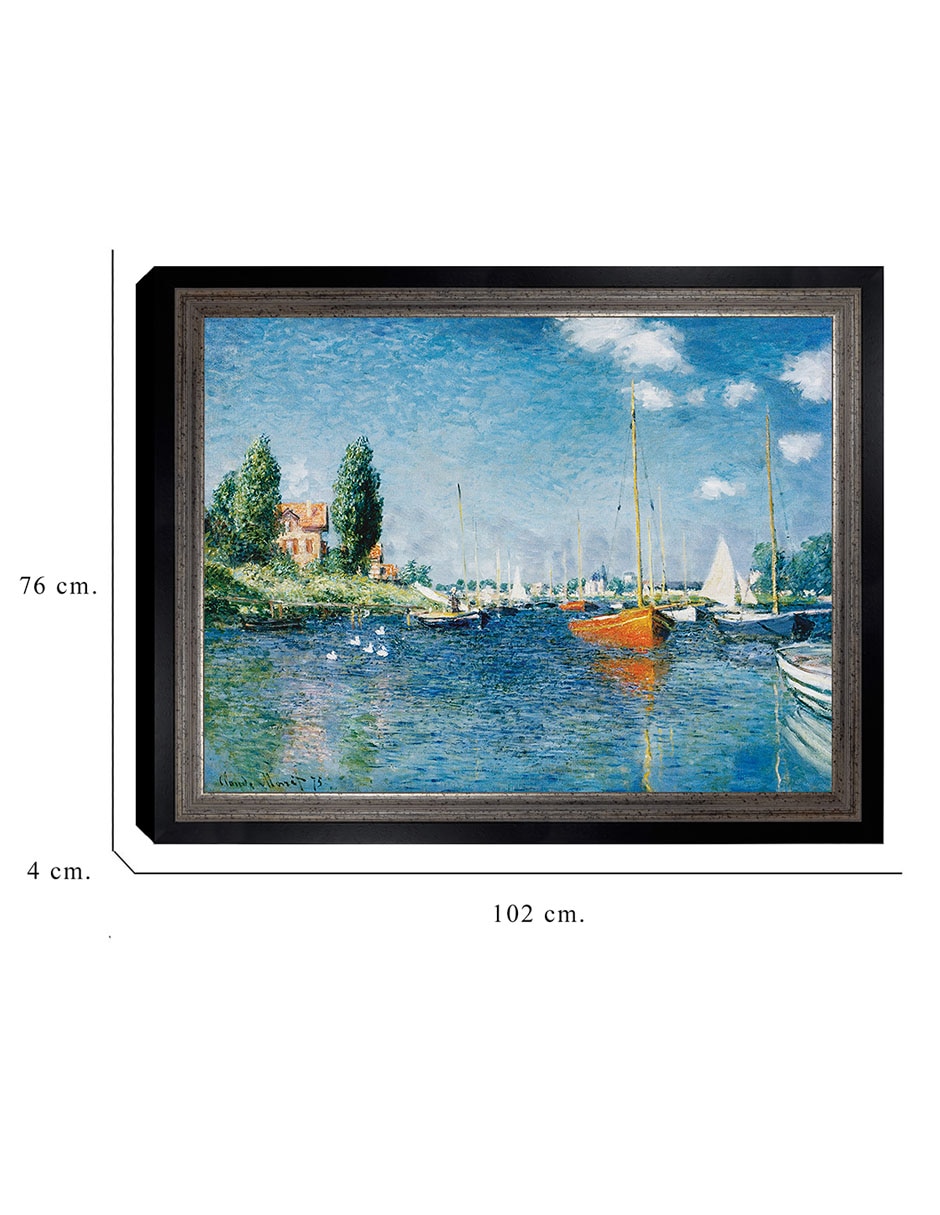 Cuadro decorativo Monet – Barcos rojos en Argenteuil de Portfolio Arts Group técnica mixta 6