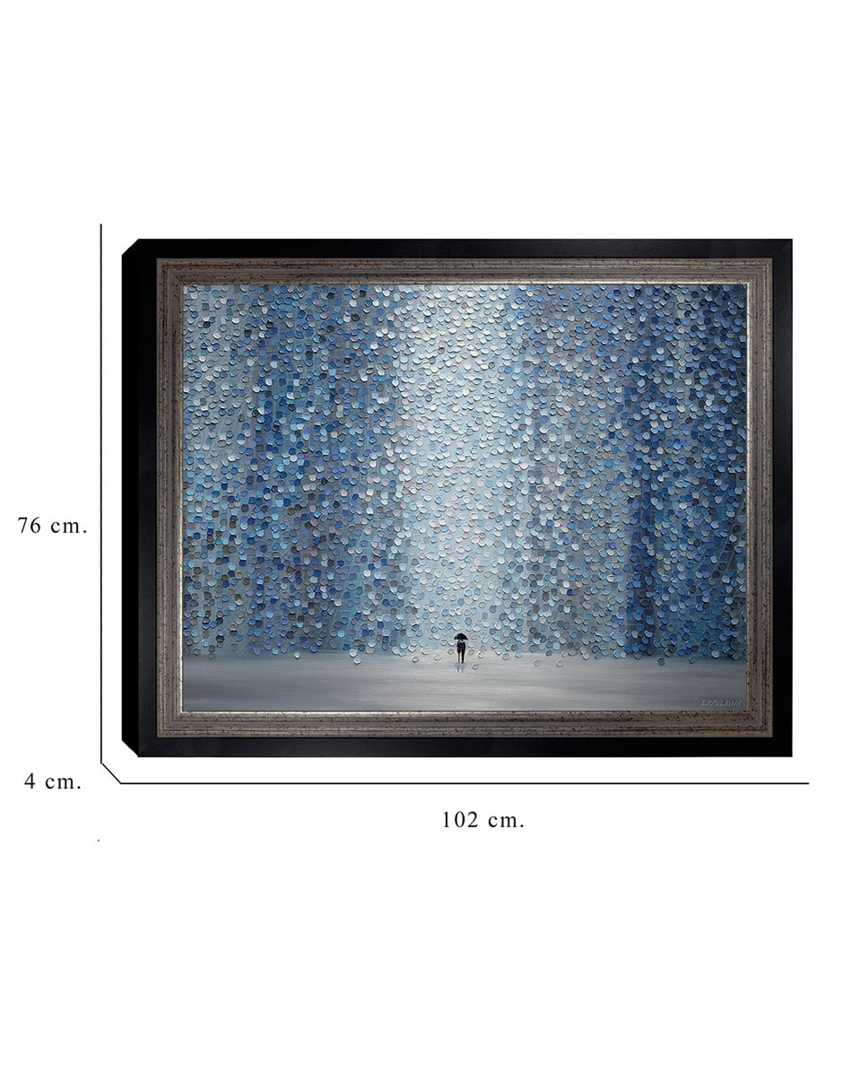 Cuadro decorativo Lluvia azul de Ekaterina Ermilkina técnica mixta 2