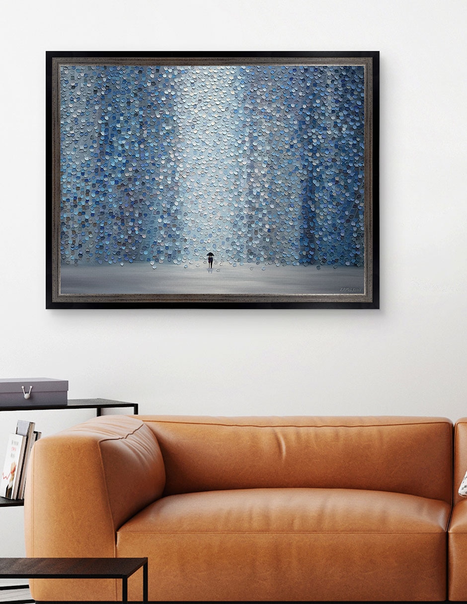 Cuadro decorativo Lluvia azul de Ekaterina Ermilkina técnica mixta 5