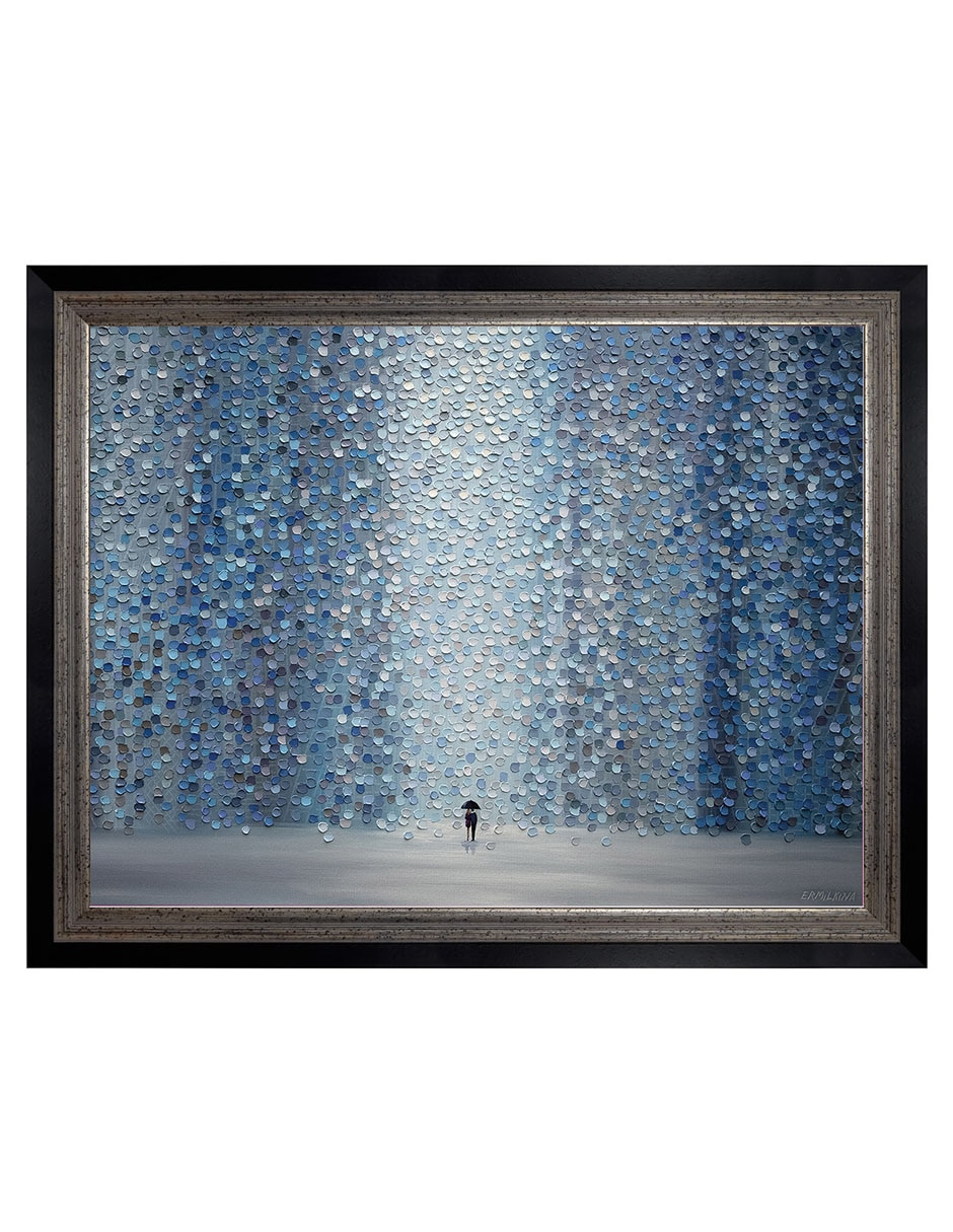 Cuadro decorativo Lluvia azul de Ekaterina Ermilkina técnica mixta Cuadro decorativo Lluvia azul de Ekaterina Ermilkina técnica mixta