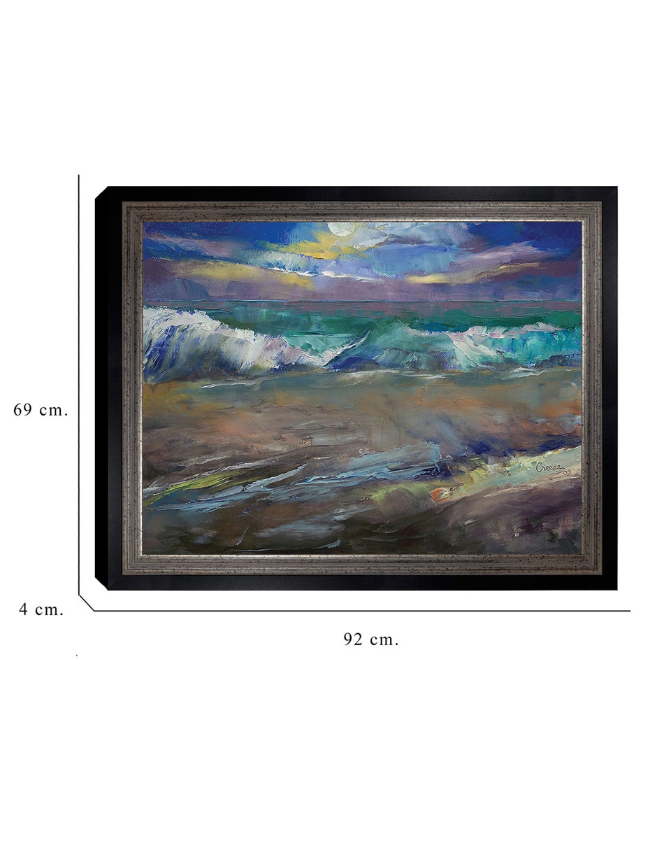 Cuadro decorativo Ondas a la luz de la luna de Michael Creese técnica mixta 2