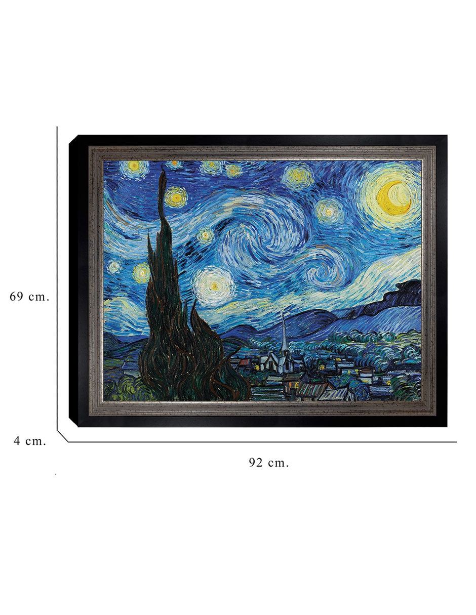 Cuadro decorativo La noche estrellada (1889 de Vincent Van Gogh técnica mixta 2