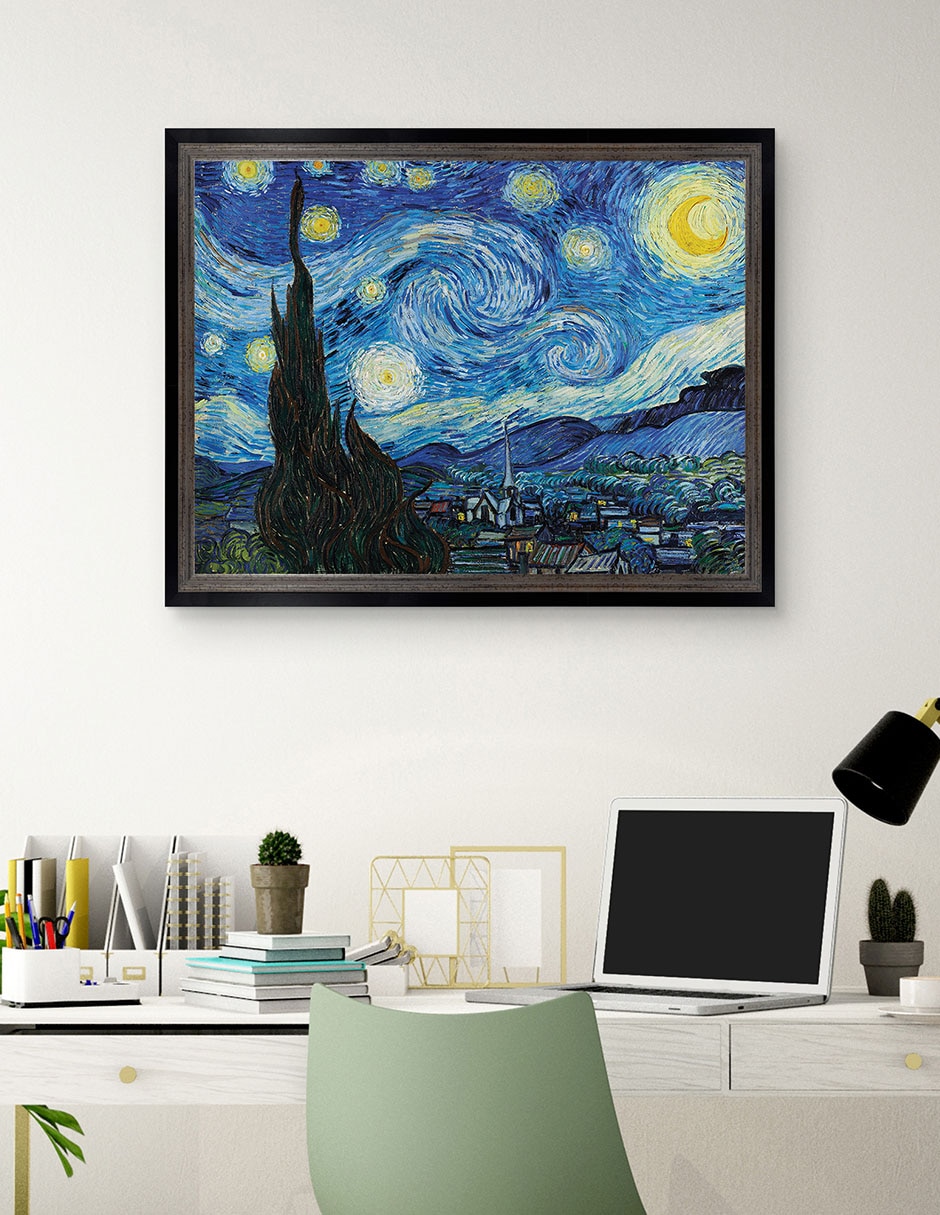 Cuadro decorativo La noche estrellada (1889 de Vincent Van Gogh técnica mixta 4