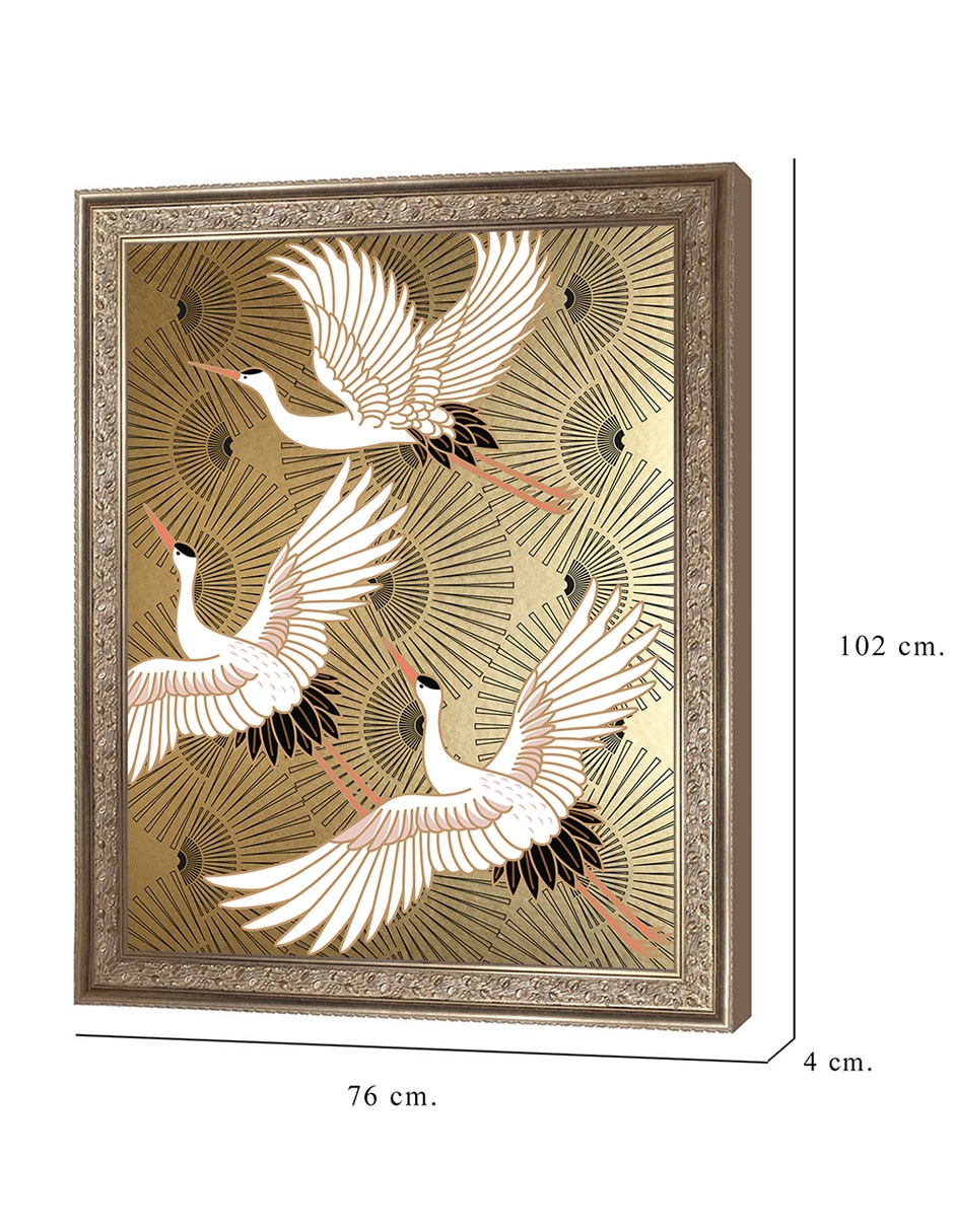 Cuadro decorativo Grulla joya japonesa de Nikki Chu técnica mixta 8