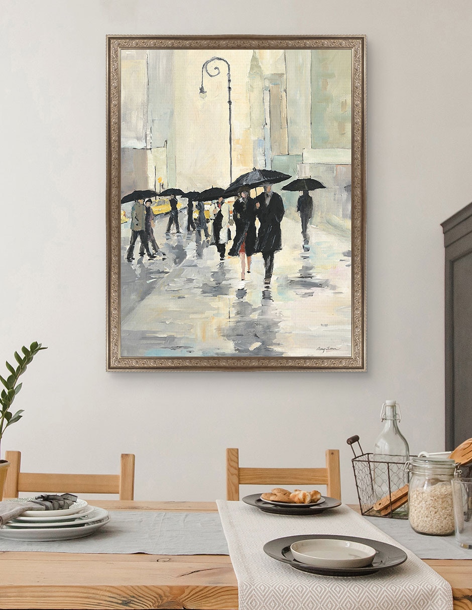 Cuadro decorativo Ciudad bajo la lluvia de Avery Tillmon técnica mixta 4
