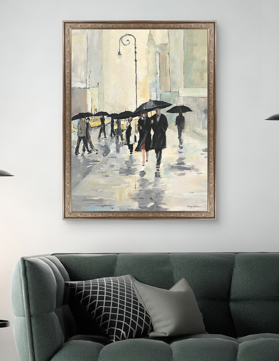 Cuadro decorativo Ciudad bajo la lluvia de Avery Tillmon técnica mixta 5