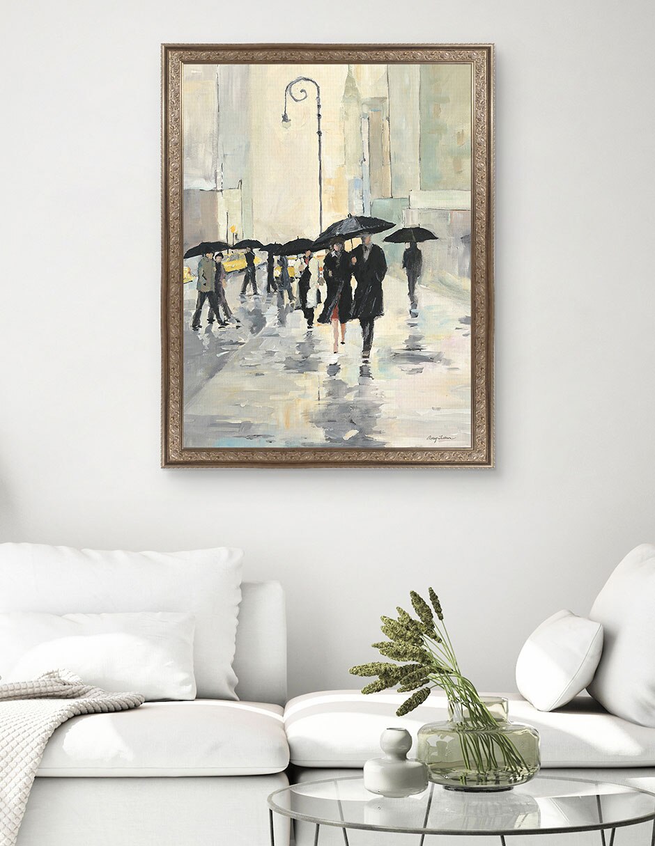 Cuadro decorativo Ciudad bajo la lluvia de Avery Tillmon técnica mixta 2