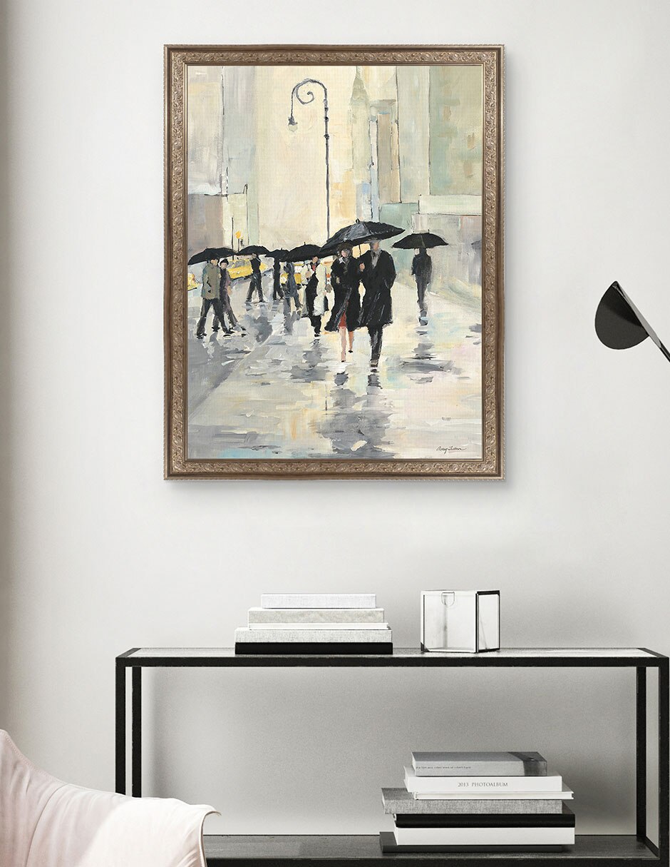 Cuadro decorativo Ciudad bajo la lluvia de Avery Tillmon técnica mixta 4