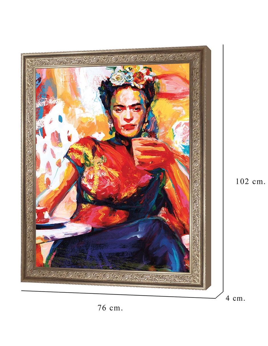 Cuadro decorativo Frida en pausa de café de Willowbrook Fine Art técnica mixta 2
