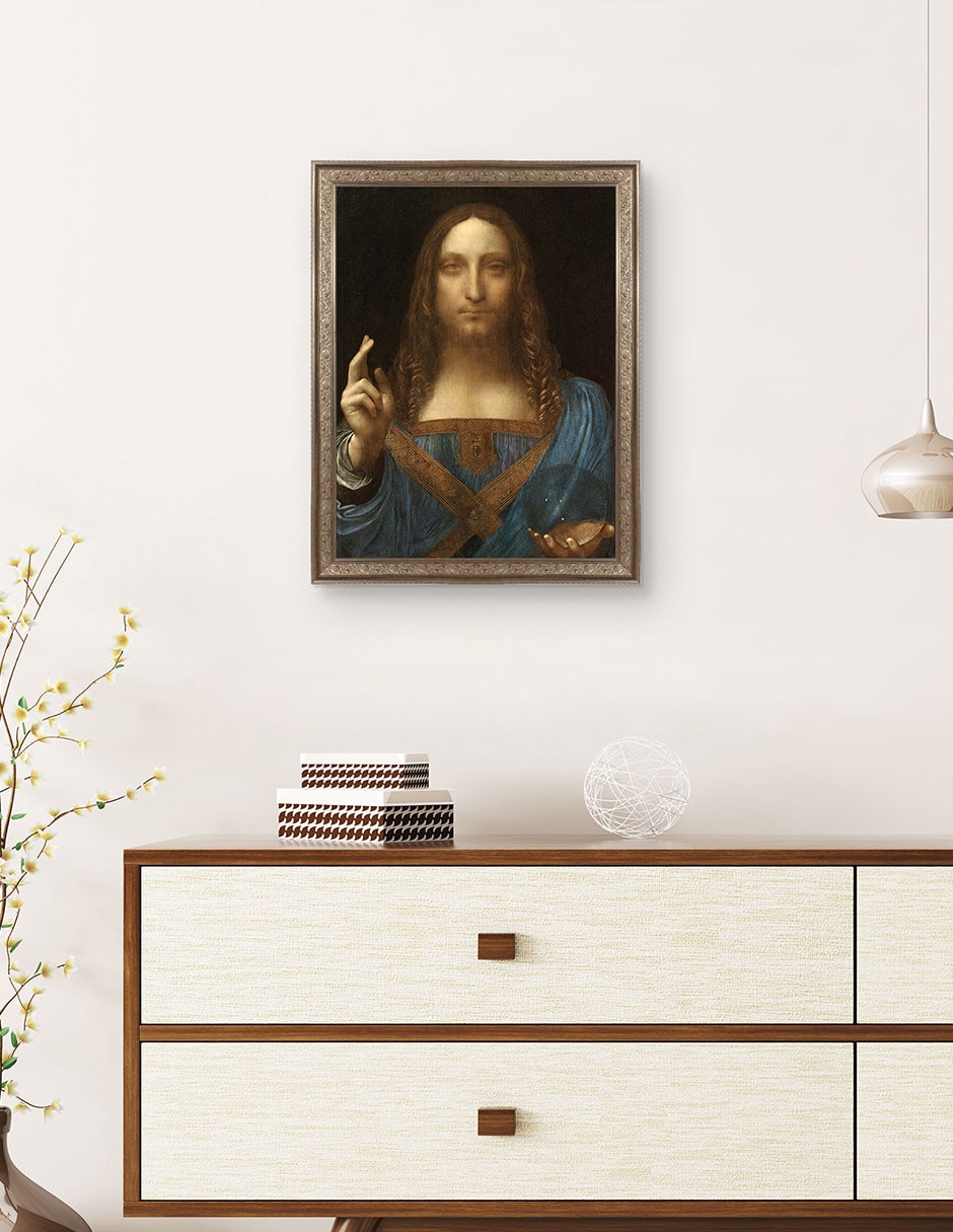 Cuadro decorativo Salvador del mundo de Leonardo Da Vinci técnica mixta 3