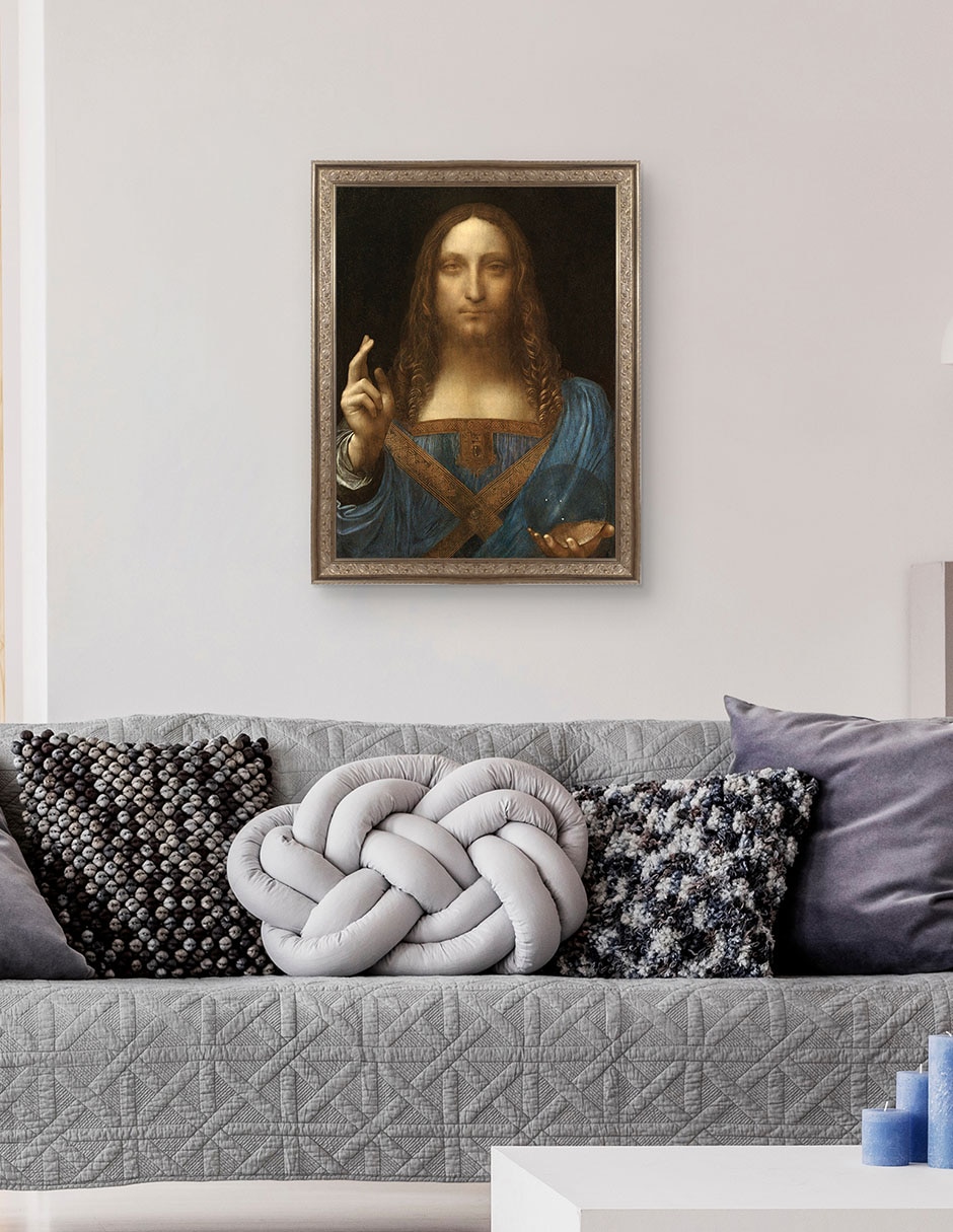 Cuadro decorativo Salvador del mundo de Leonardo Da Vinci técnica mixta 4