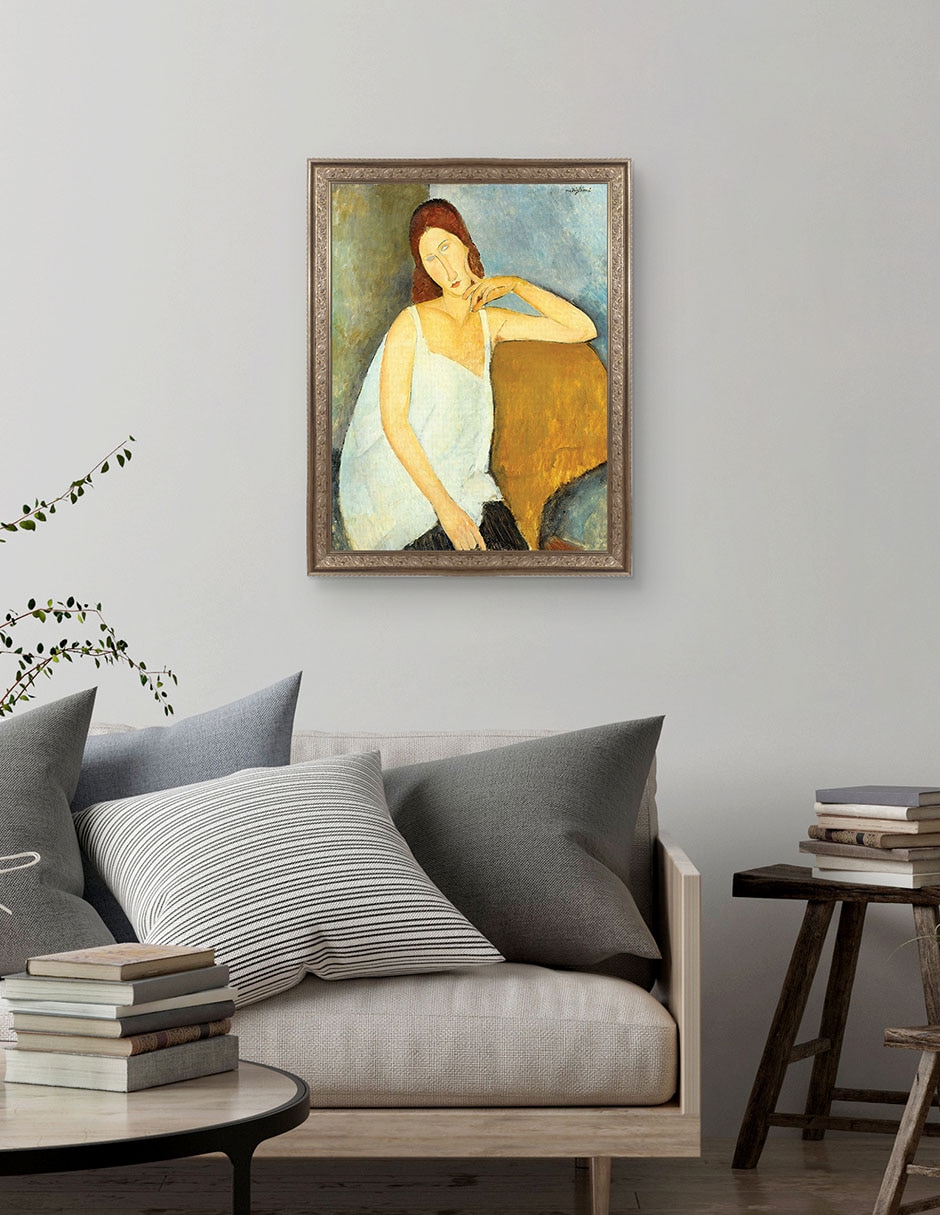 Cuadro decorativo Jeanne Hébuterne (1898-1920) arte mural de Amedeo Modigliani técnica mixta 3