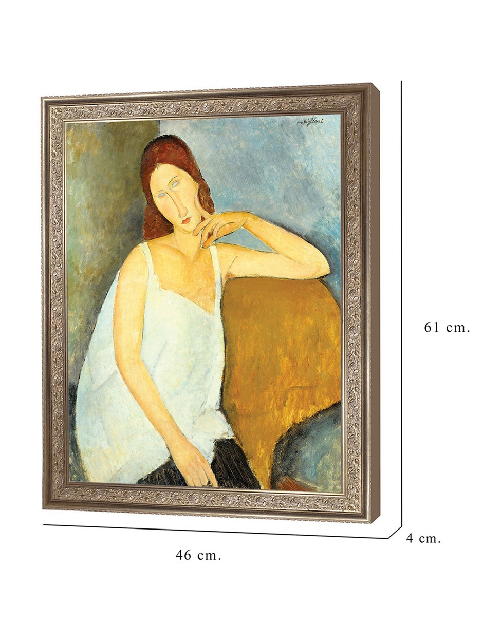 Cuadro decorativo Jeanne Hébuterne (1898-1920) arte mural de Amedeo Modigliani técnica mixta 2