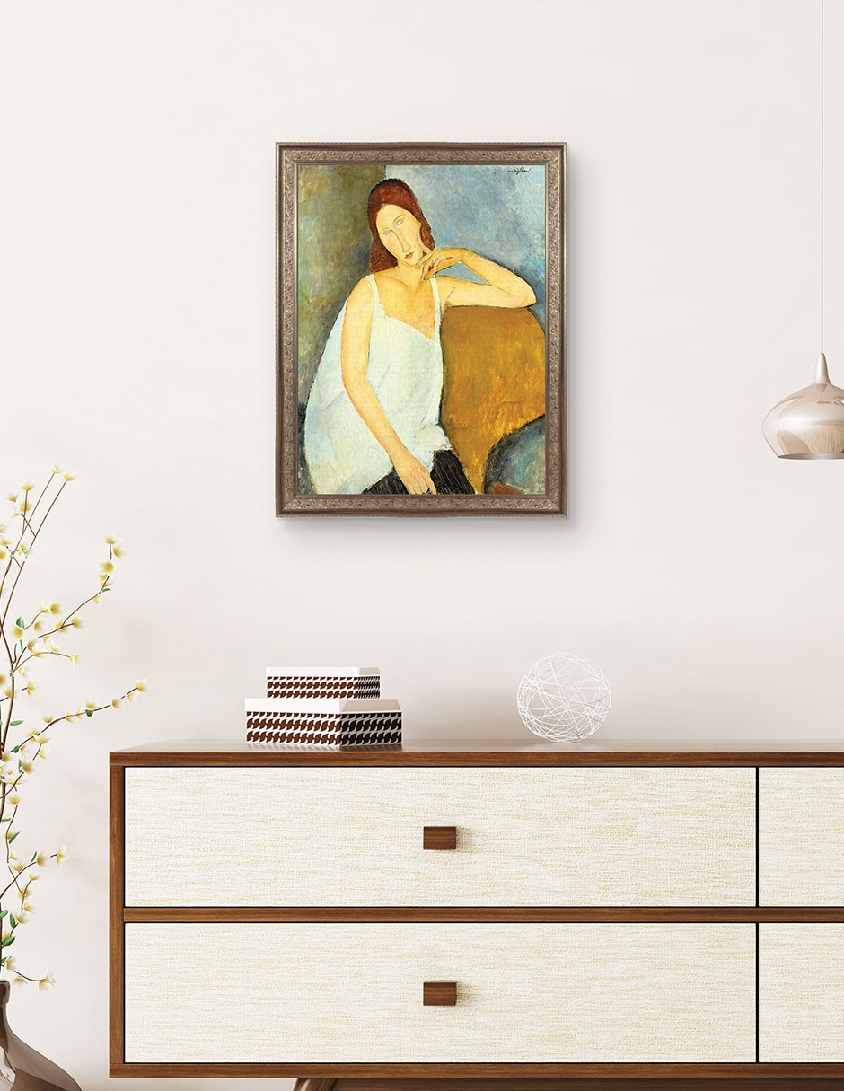 Cuadro decorativo Jeanne Hébuterne (1898-1920) arte mural de Amedeo Modigliani técnica mixta 4