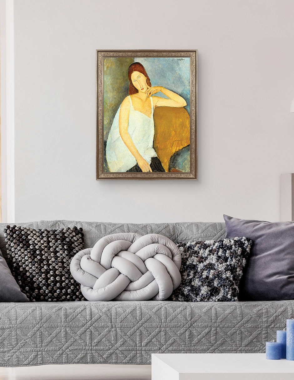 Cuadro decorativo Jeanne Hébuterne (1898-1920) arte mural de Amedeo Modigliani técnica mixta 5