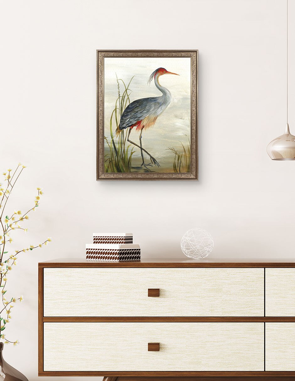 Cuadro decorativo Garza gris de Aimee Wilson técnica mixta 3